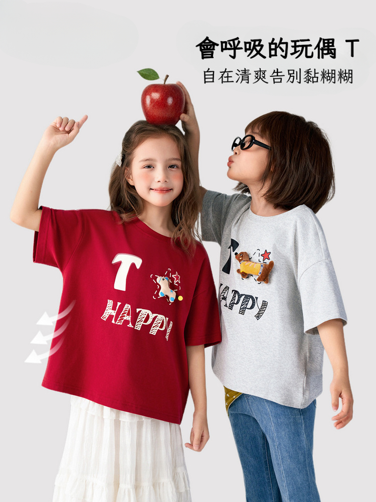 春夏新款女童玩偶短袖 T 恤