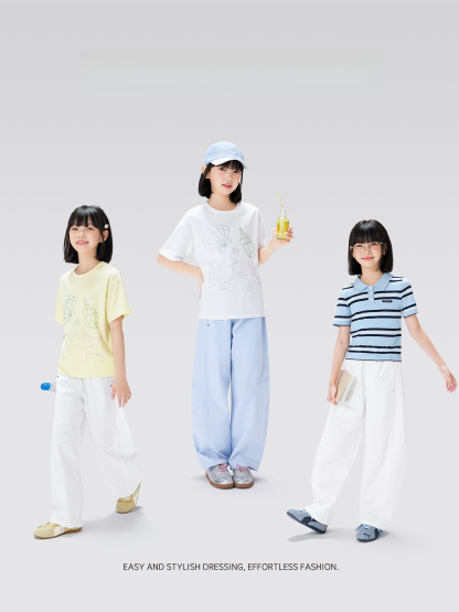 女童夏季薄款全棉透氣彎刀褲