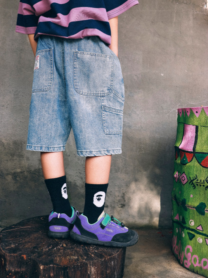 兒童夏季復古牛仔短褲