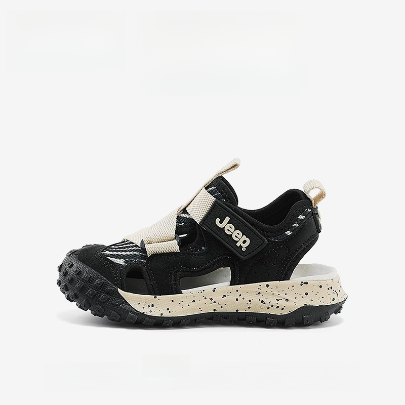 女童軟底防滑運動鏤空網沙灘涼鞋