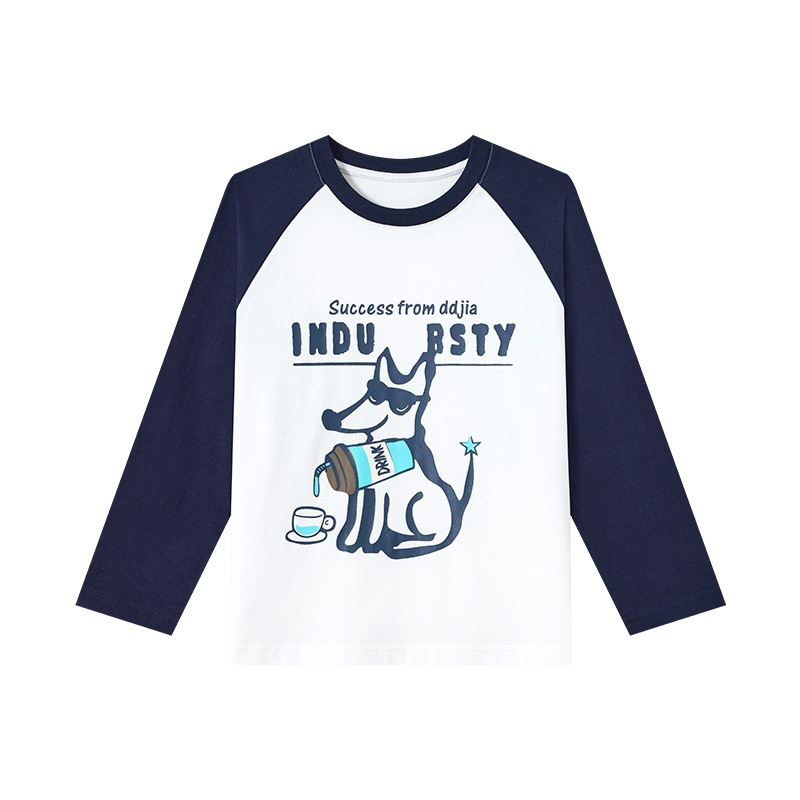 春秋男童美式小狗純棉長袖T賉