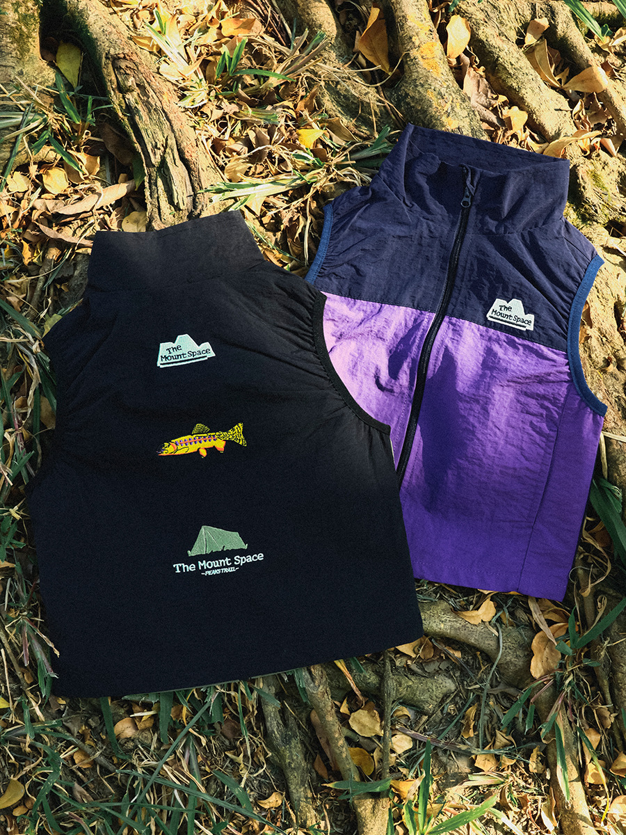 兒童春季撞色拼接工裝拉鏈速乾馬甲背心