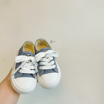 韓版糖果色兒童春秋帆布鞋