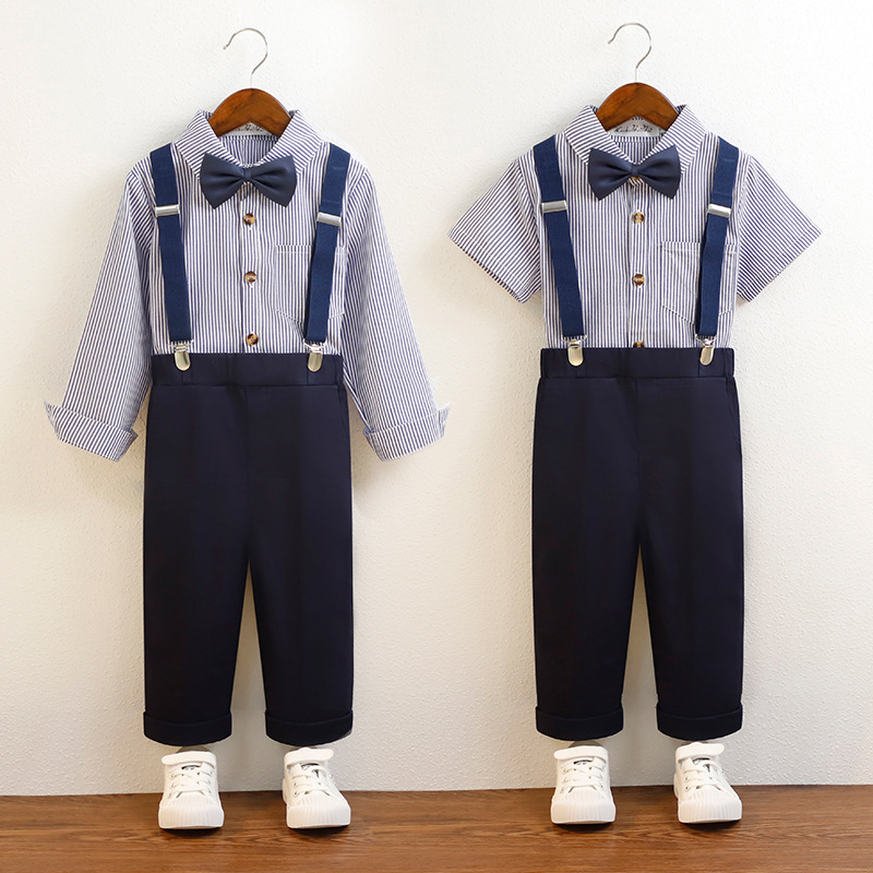 男童春夏韓版條紋背帶褲