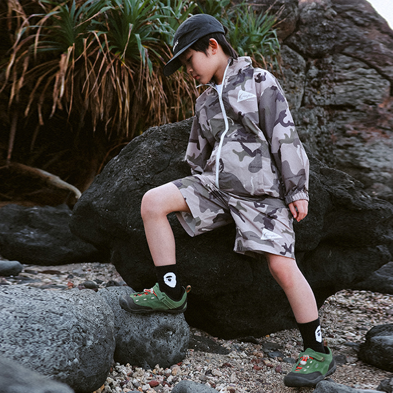 兒童戶外防曬迷彩長袖套裝