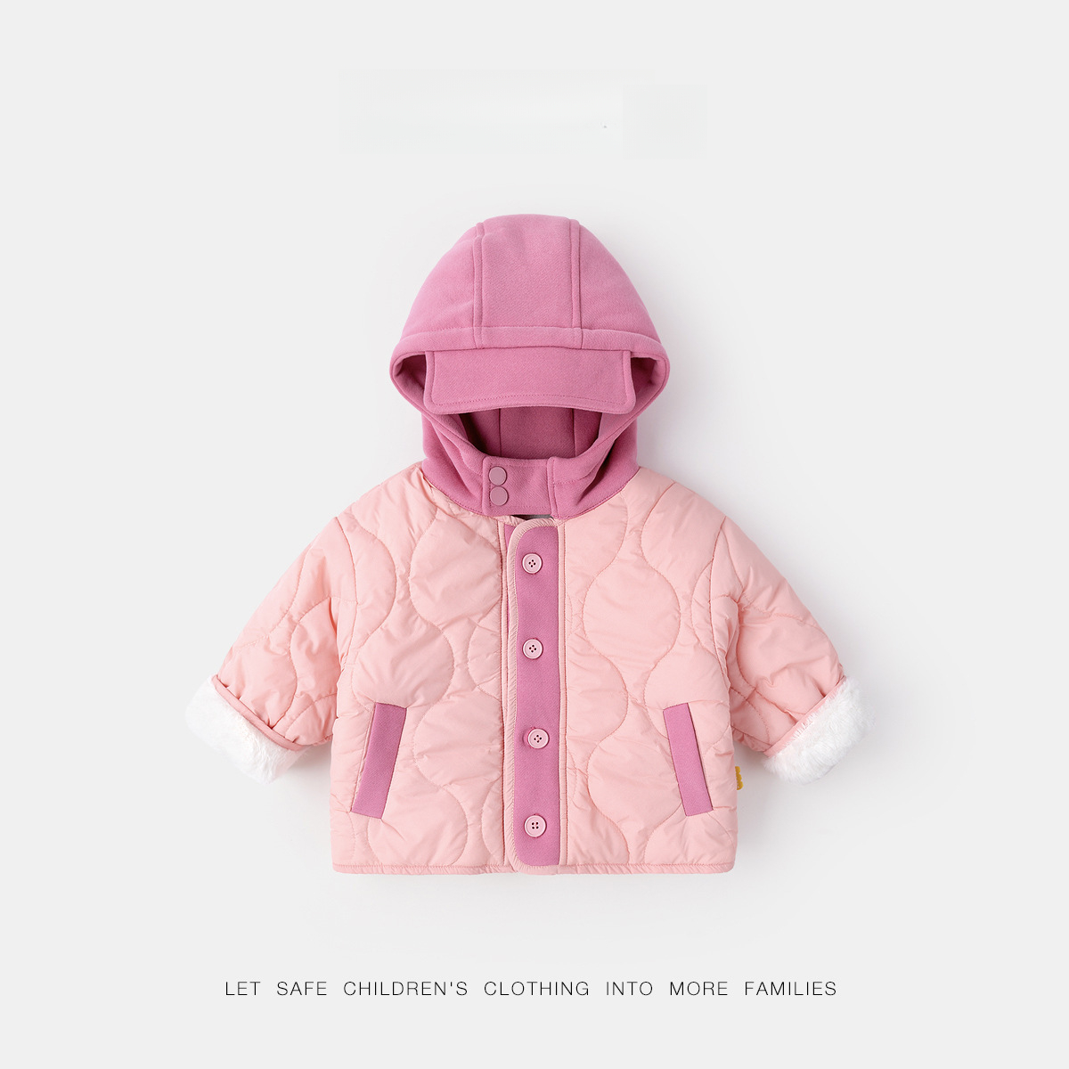 護脖防風兒童冬季連帽棉服