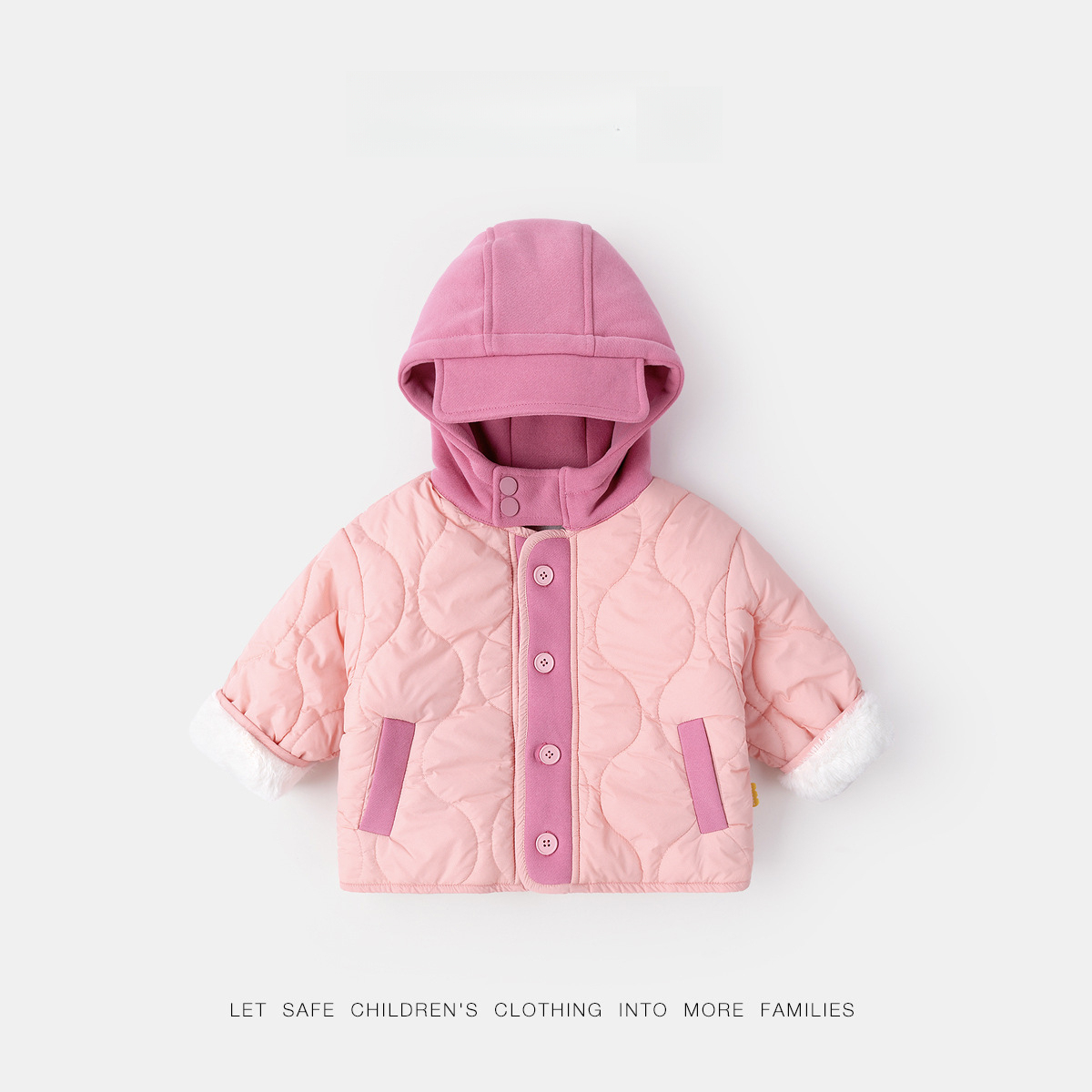 護脖防風兒童冬季連帽棉服
