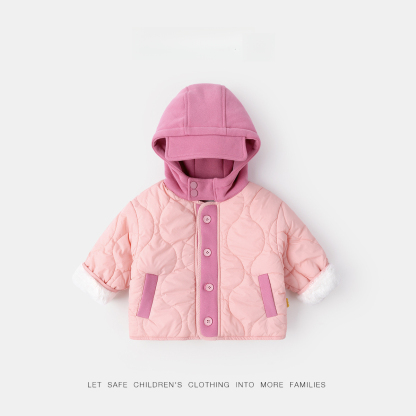 護脖防風兒童冬季連帽棉服