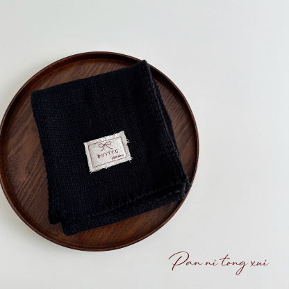 兒童純色秋冬保暖針織毛線圍脖