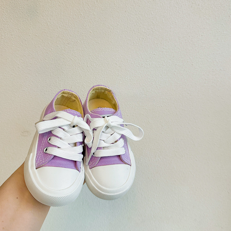 韓版糖果色兒童春秋帆布鞋