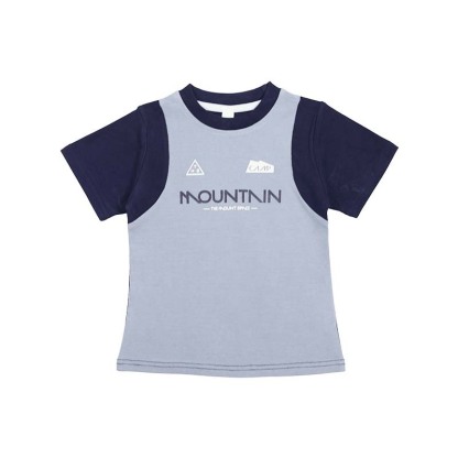 兒童修身款拼色透氣短袖t恤親子裝