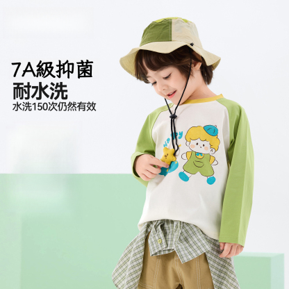 兒童7A抑菌長袖卡通T恤