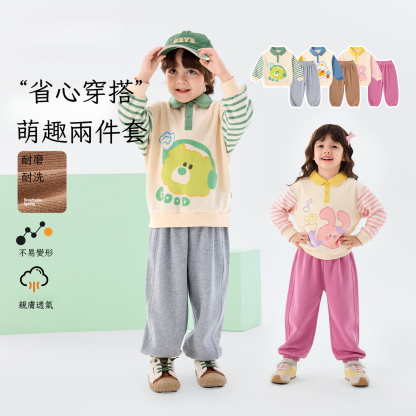春季兒童多巴胺polo衛衣衛褲套裝