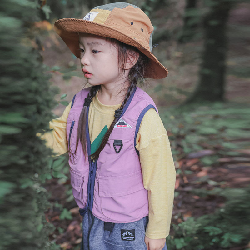 兒童戶外風多功能工裝馬甲