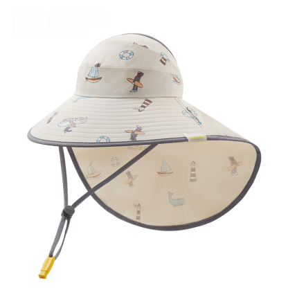 兒童空頂大帽檐防曬帽