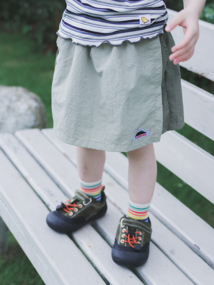 日系女童露營風工裝短褲速乾