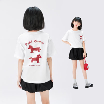 女童小馬短袖T