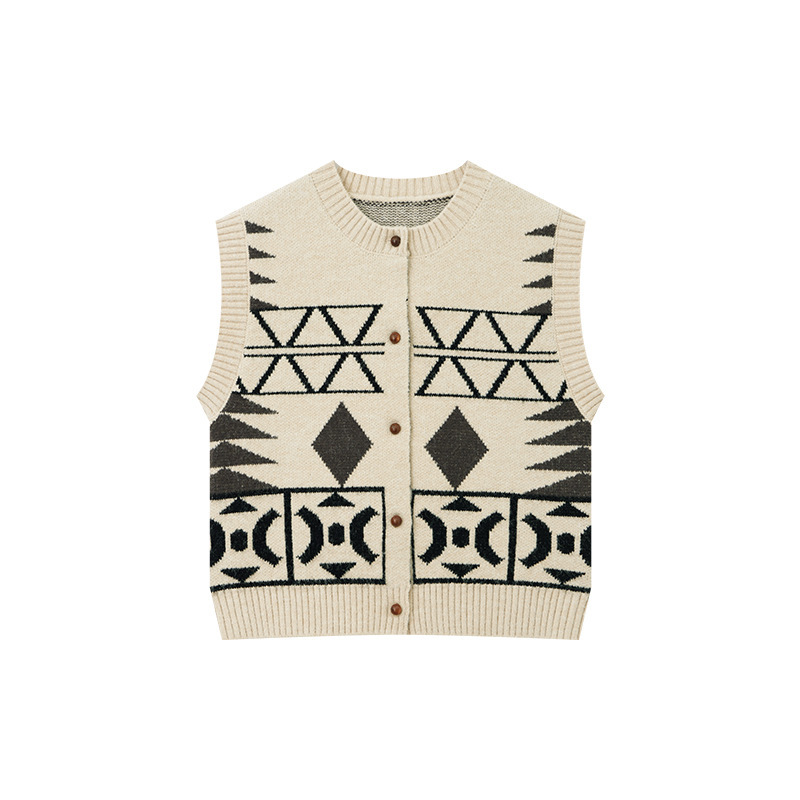 男童提花毛衫坎肩開衫馬甲背心