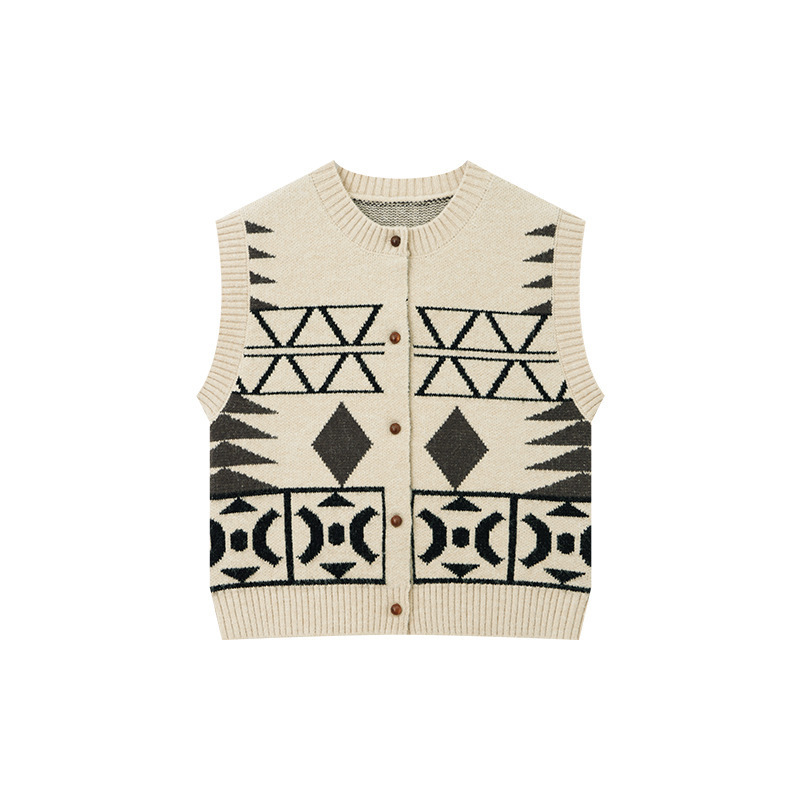 男童提花毛衫坎肩開衫馬甲背心
