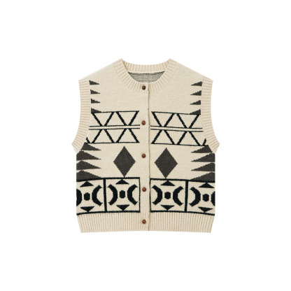 男童提花毛衫坎肩開衫馬甲背心