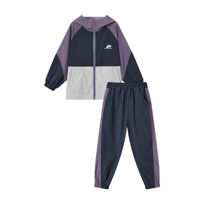 男童三色拼接運動套裝