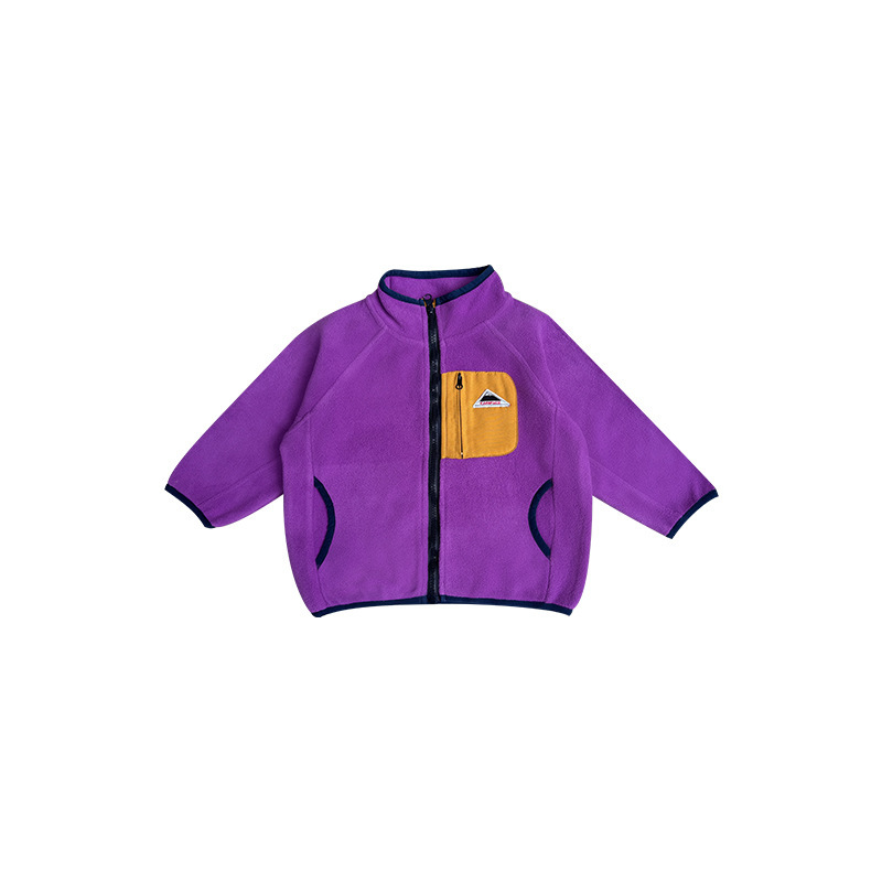 秋冬兒童搖粒絨外套立領上衣