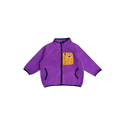 秋冬兒童搖粒絨外套立領上衣