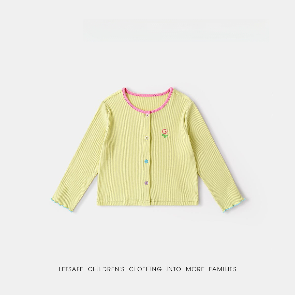 春季女童清新小花針織衫外套