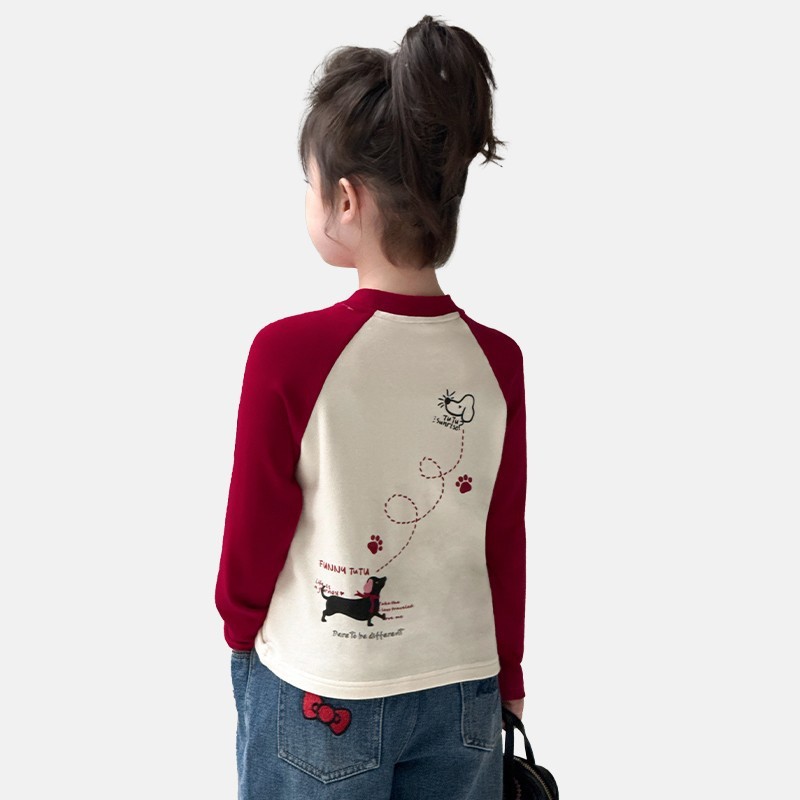 女童加絨彎刀牛仔褲