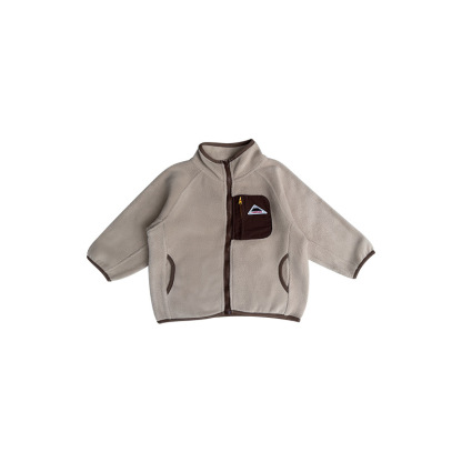 秋冬兒童搖粒絨外套立領上衣