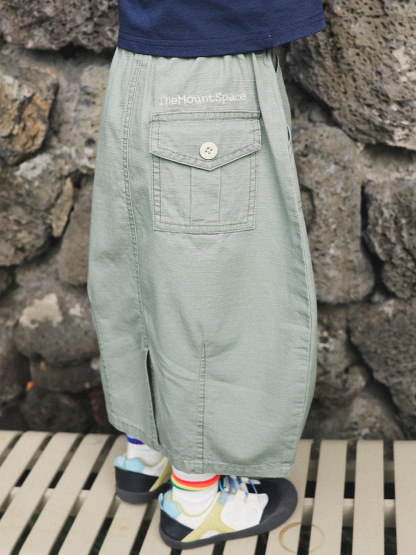 親子裝女童春季格紋輕量工裝半身裙