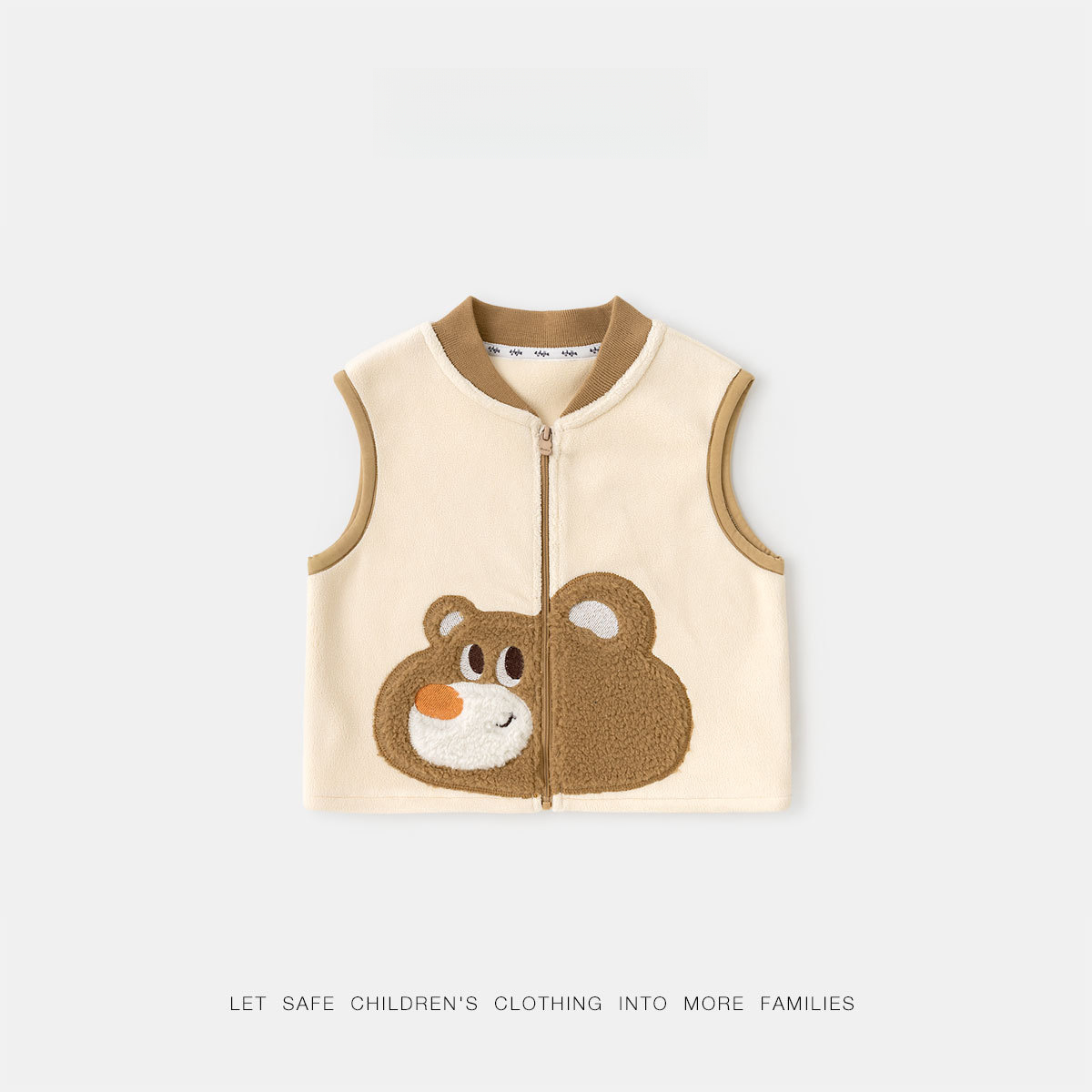 兒童萌娃保暖加絨馬甲背心