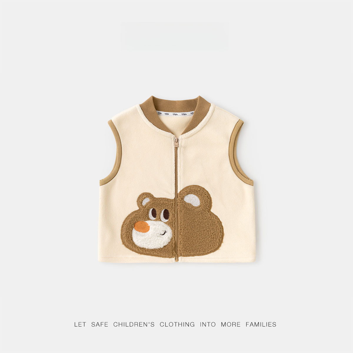 兒童萌娃保暖加絨馬甲背心