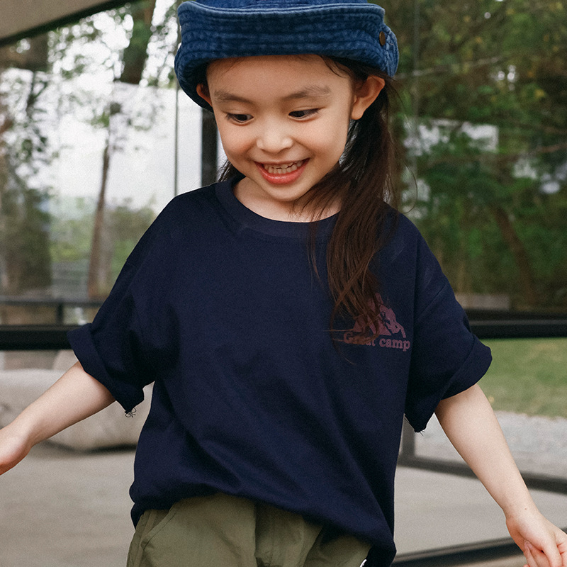 兒童山系戶外透氣印花t恤親子裝