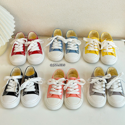 韓版糖果色兒童春秋帆布鞋