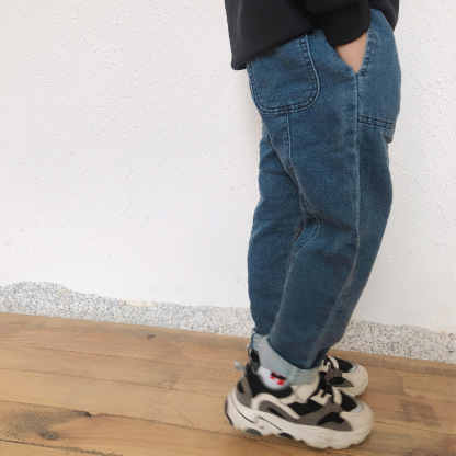日系初秋兒童牛仔褲