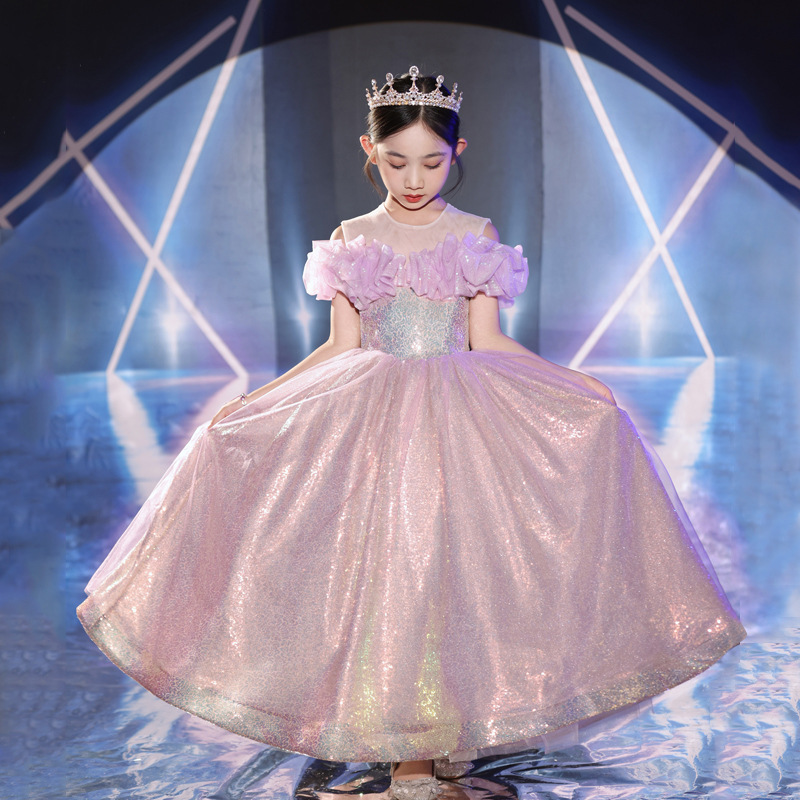 女童輕奢亮面禮服公主裙