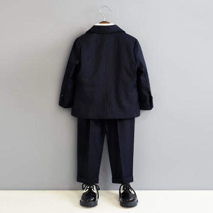 兒童春季英倫條紋西裝套裝