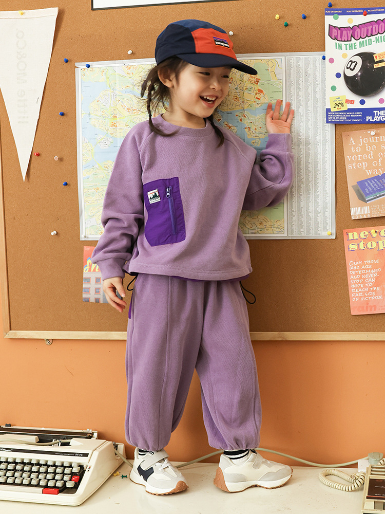 秋季兒童戶外運動套裝保暖衛衣褲套裝