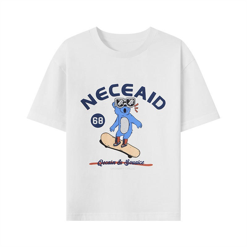 夏季男童滑雪小熊短袖T恤