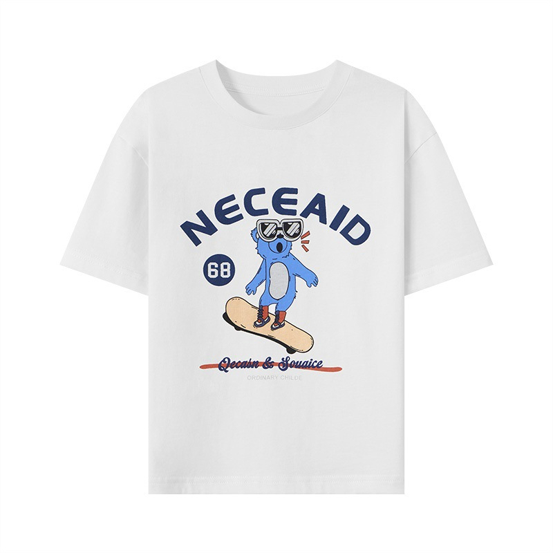 夏季男童滑雪小熊短袖T恤