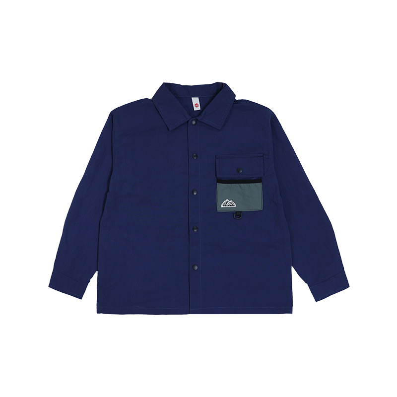 秋季男童撞色拼接工裝襯衣