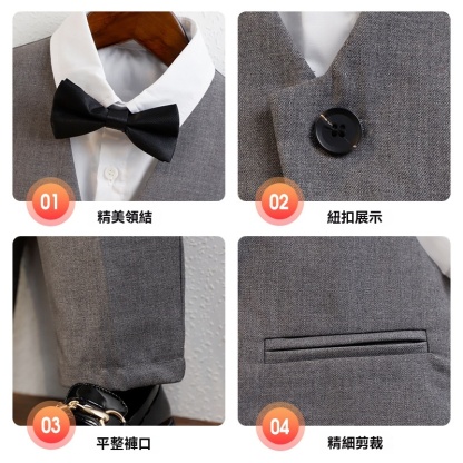 兒童新款春季英倫馬甲套裝