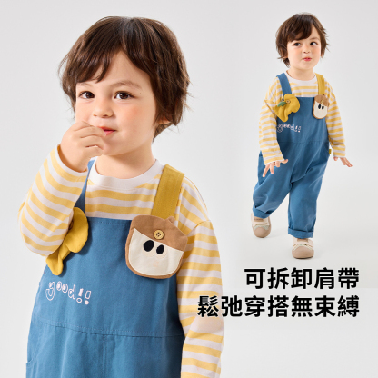 兒童純棉立體卡通背帶褲