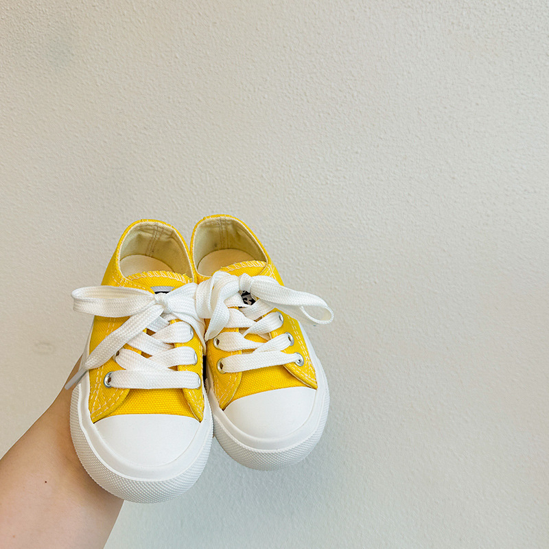 韓版糖果色兒童春秋帆布鞋