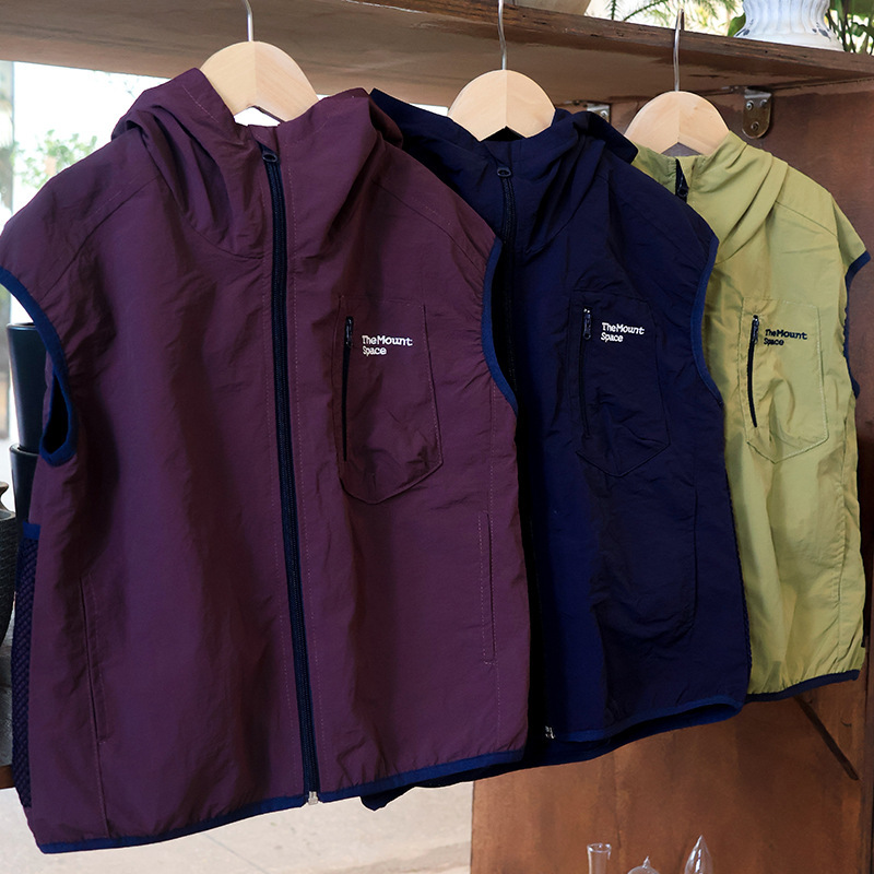 兒童秋季個性網布連帽速乾馬甲