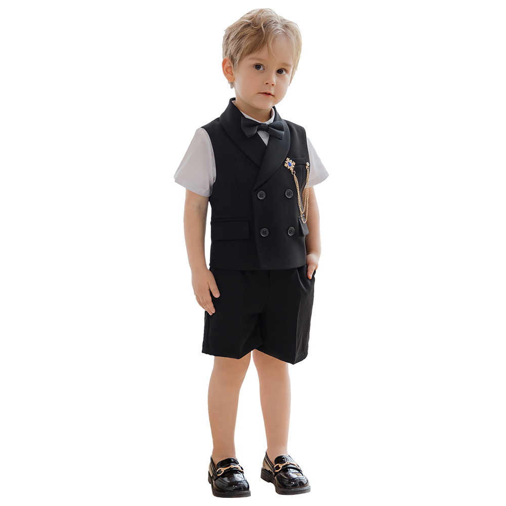 男童春夏馬甲短褲套裝