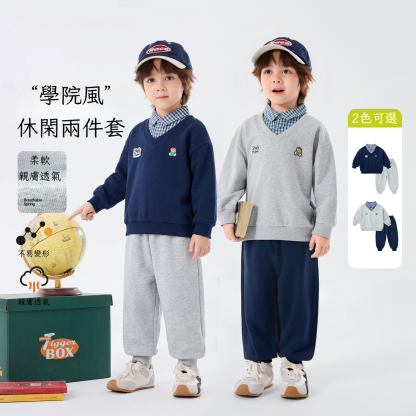 春季男童學院風衛衣褲子兩件套