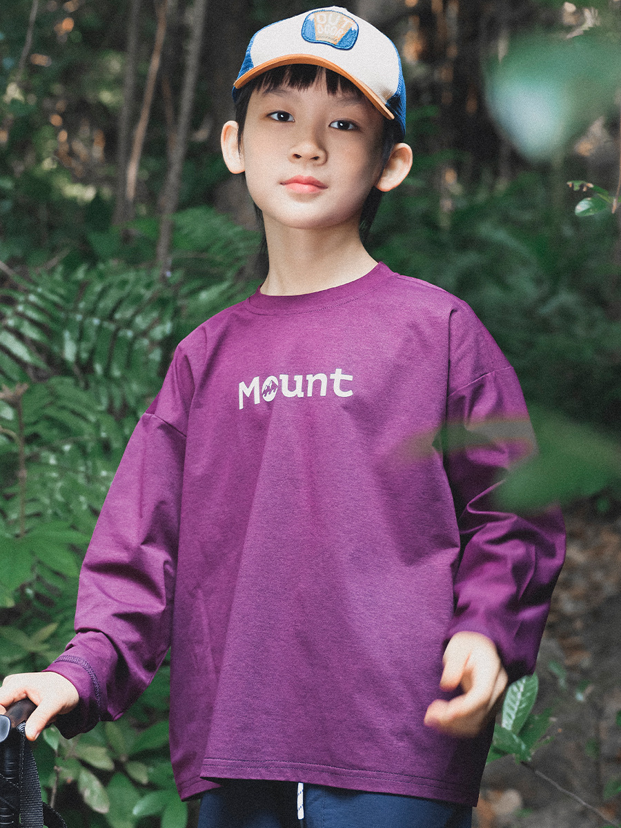 男童春季圓領戶外速乾長袖T恤 