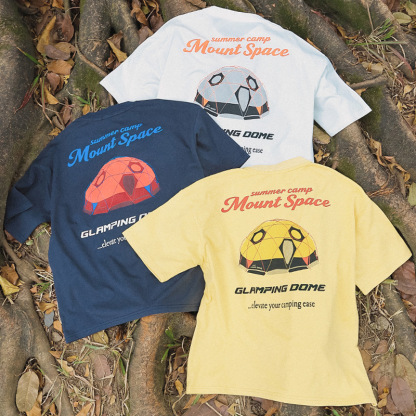 親子裝女童純棉帳篷印花短袖T